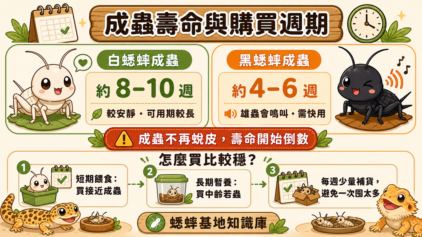 蟋蟀壽命與補貨節奏：從齡期規劃採購時間