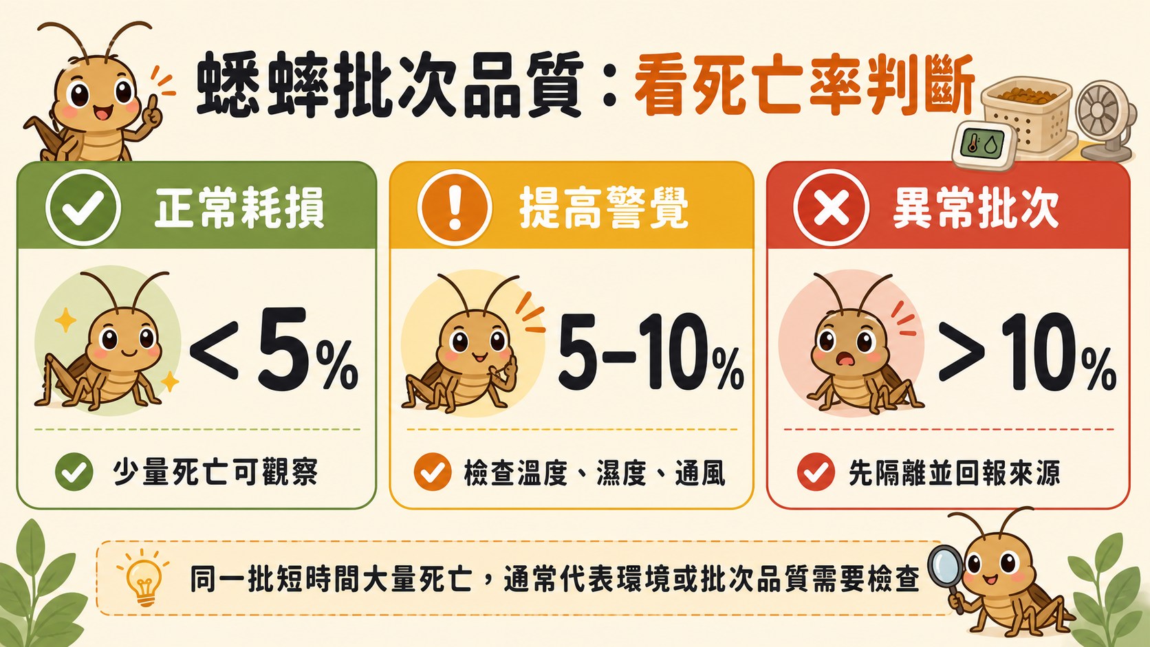 收到蟋蟀後死很多正常嗎？運輸死亡率與批次品質評估方法