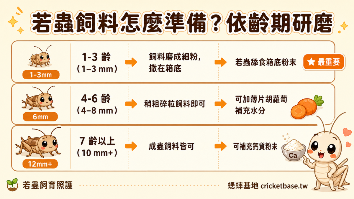 若蟲飼料依齡期研磨指南