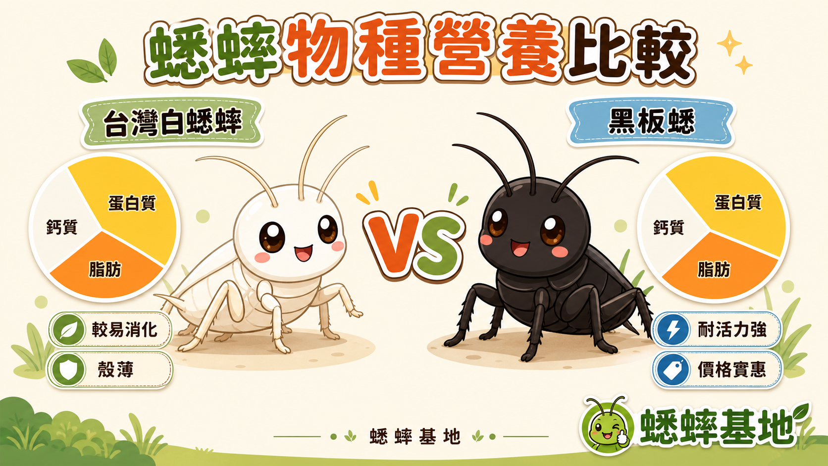 黑蟋蟀、白蟋蟀、龍蟋蟀（雙斑蟋蟀）的營養差異：選哪種最適合你的爬蟲？