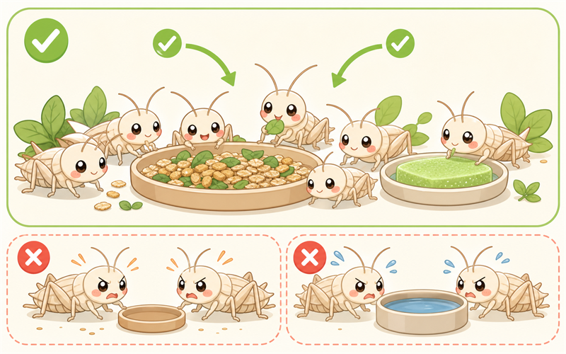 標示22至25%蛋白質的飼料包裝是預防互食的根本:蟋蟀吃飽吃對了,互食率就能從源頭壓制下來。