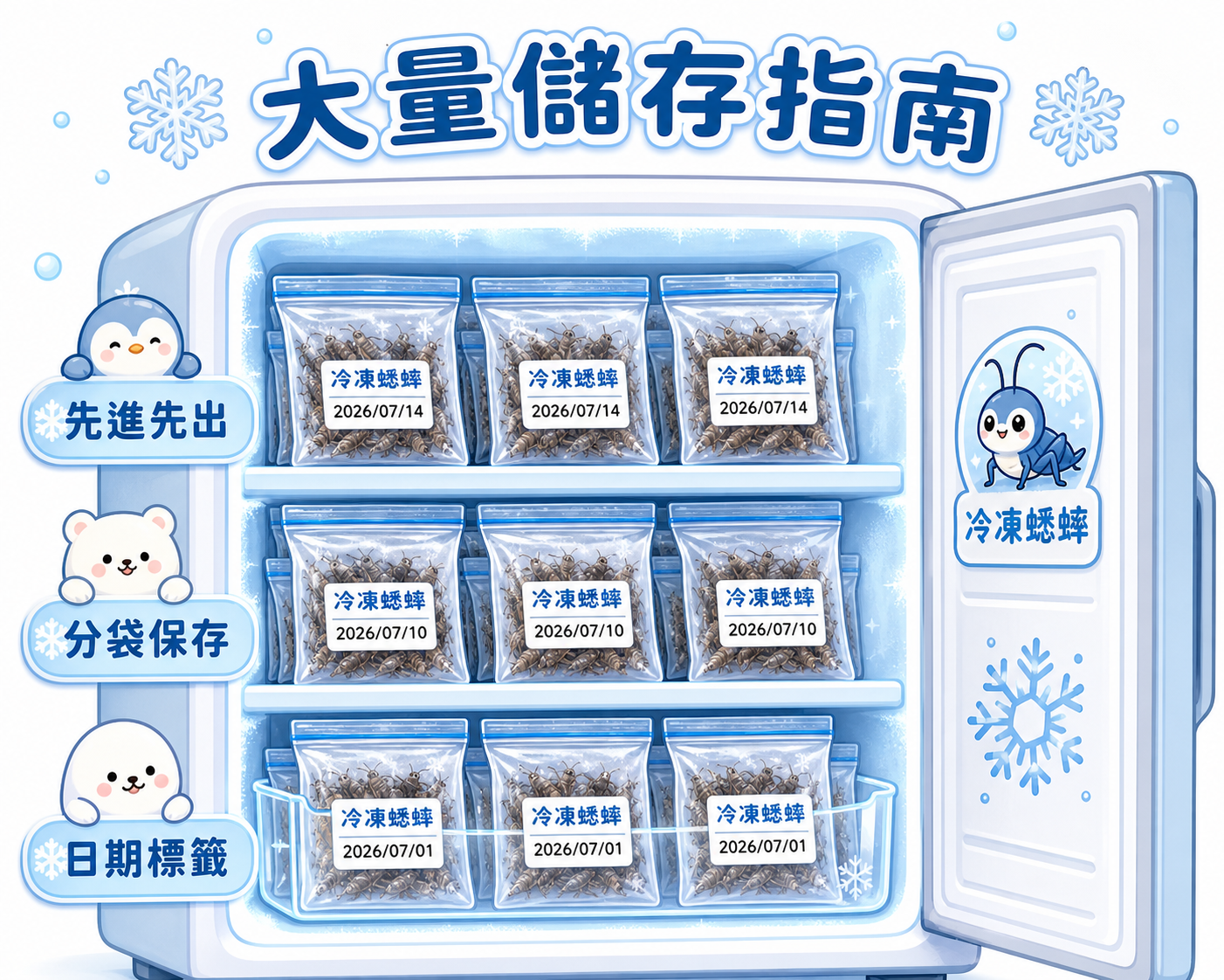 批量採購冷凍蟋蟀的冷凍管理指南：分裝、保存與品質辨識