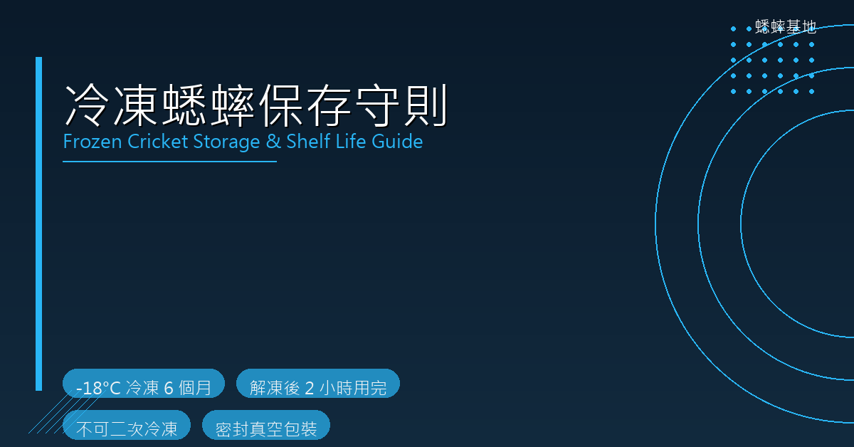 冷凍蟋蟀保存期限有多長？分裝保存方法與品質判斷