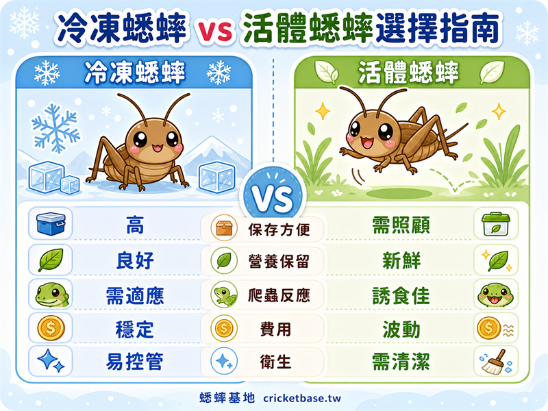 冷凍蟋蟀和活體蟋蟀,該怎麼選?