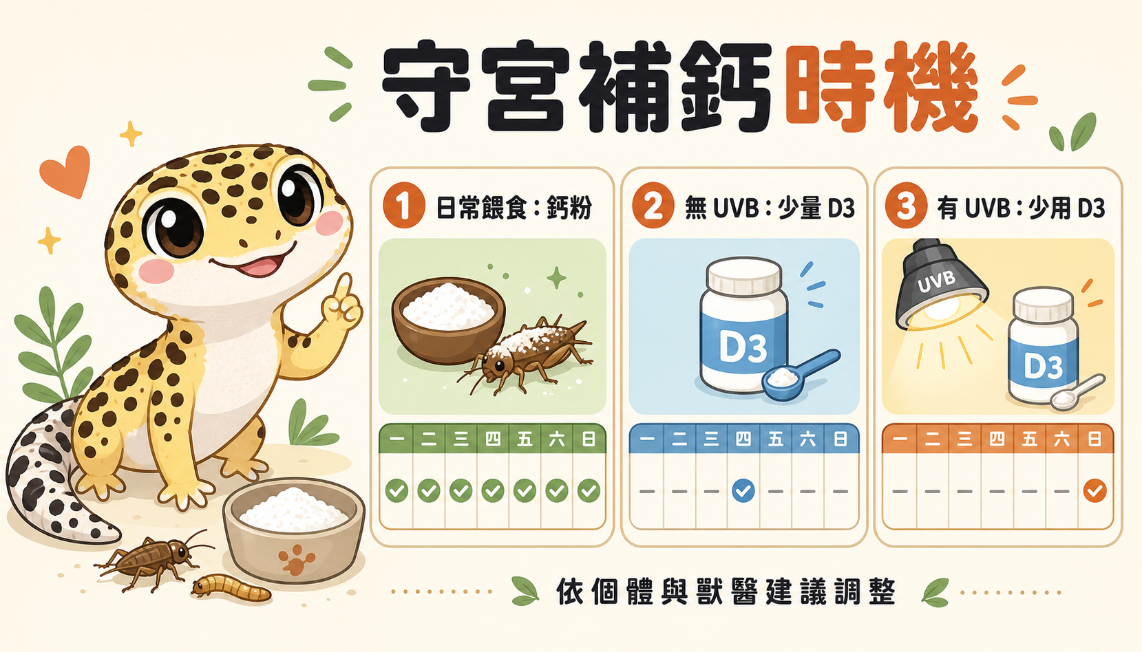 守宮怎麼補鈣？時機、頻率、品牌選擇完整攻略