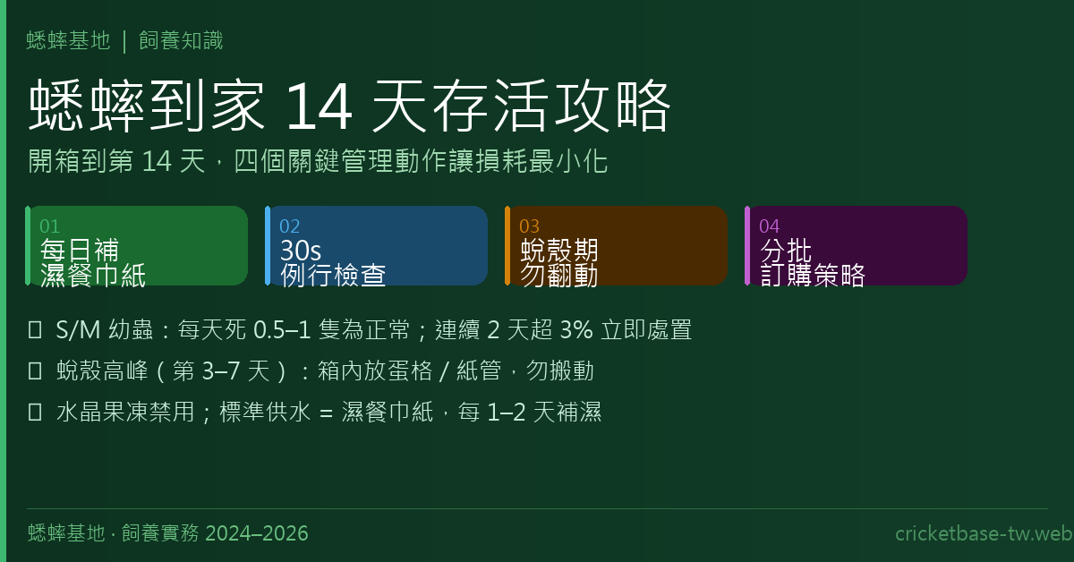 活體蟋蟀到家後 7–14 天高存活攻略：持有期間全管理