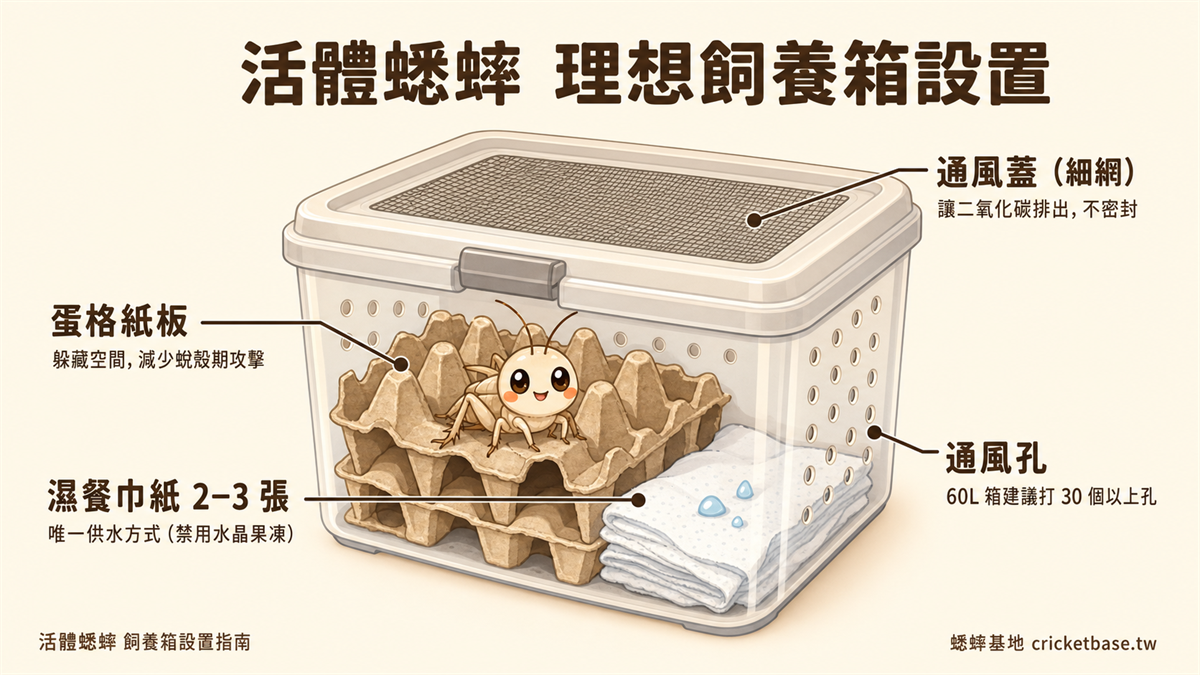 活體蟋蟀 理想飼養箱設置