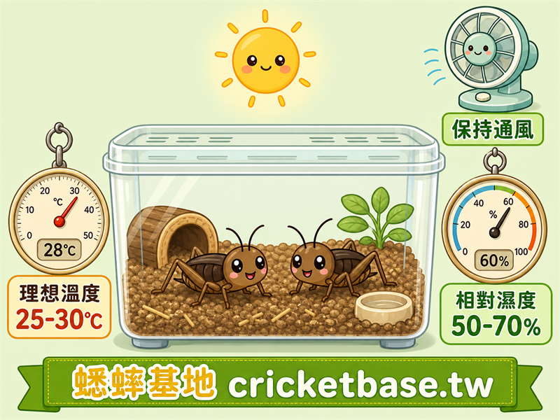 溫度決定蟋蟀的生死：待在溫暖舒適的環境裡活力十足，一旦氣溫驟降就會陷入危險