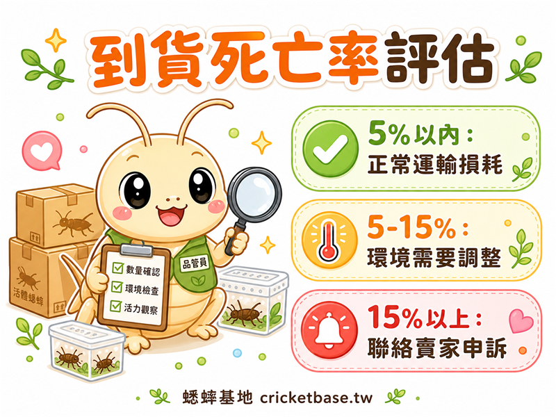 收到蟋蟀後死很多正常嗎？運輸死亡率與批次品質評估方法
