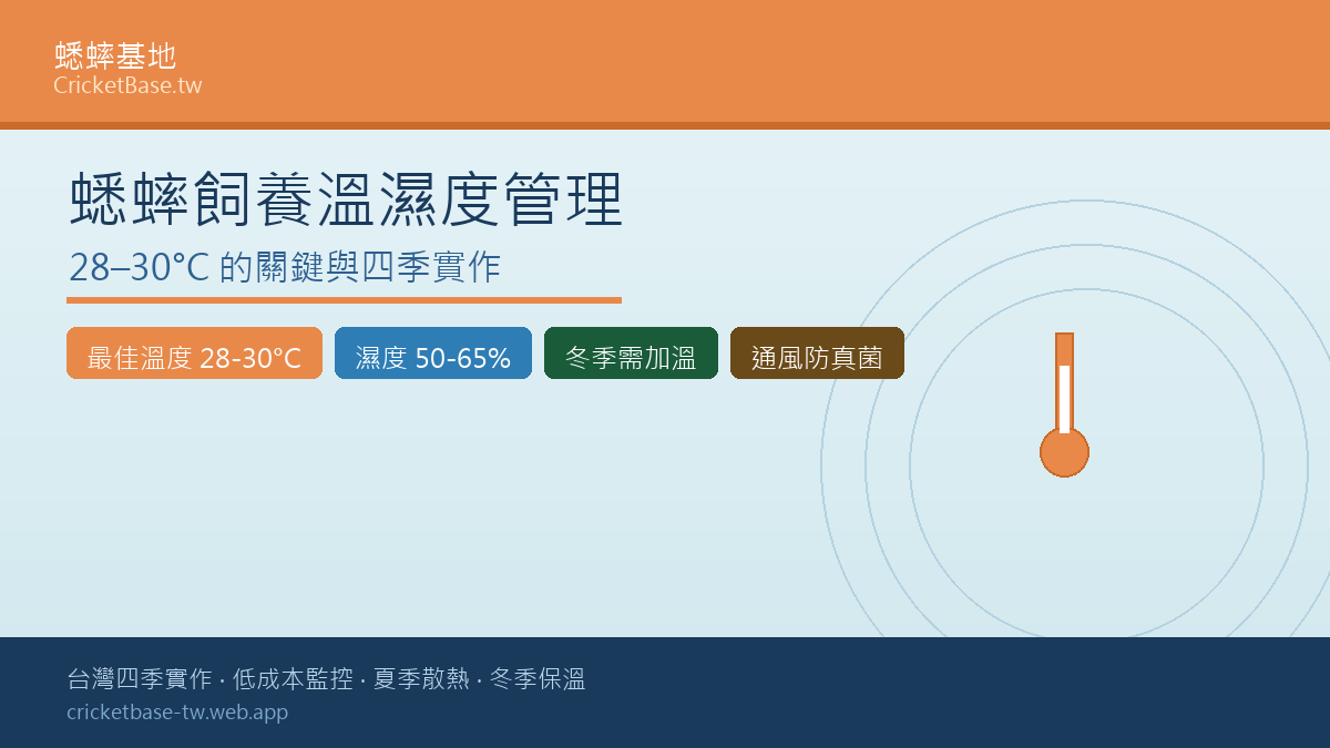 蟋蟀飼養最佳溫濕度管理：28–30°C 的關鍵與實作