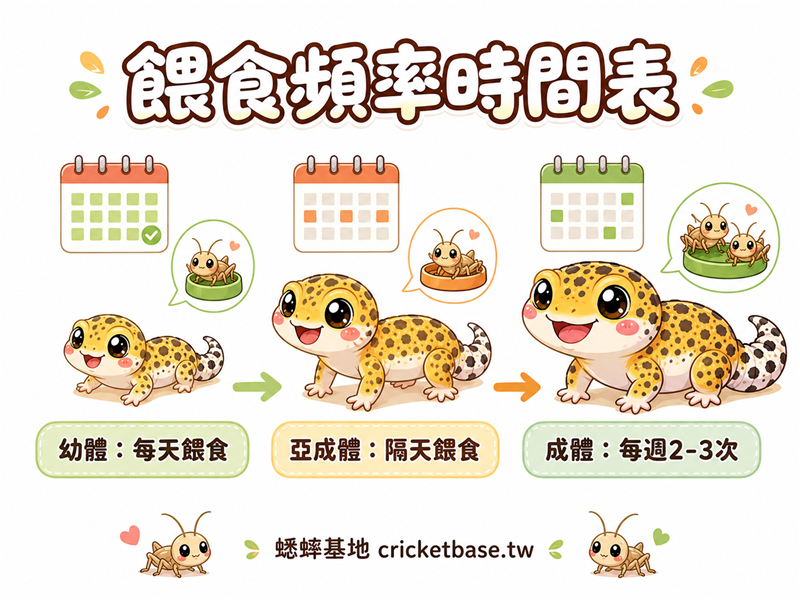 爬蟲餵食頻率與蟋蟀尺寸對照：從幼體到成體的完整時間表