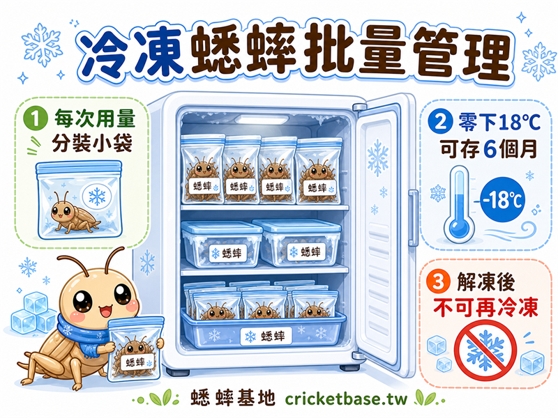 批量採購冷凍蟋蟀的冷凍管理指南：分裝、保存與品質辨識