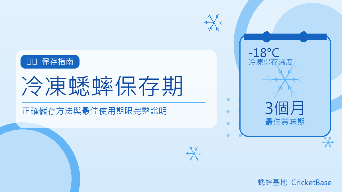 冷凍蟋蟀保存期限有多長？分裝保存方法與品質判斷