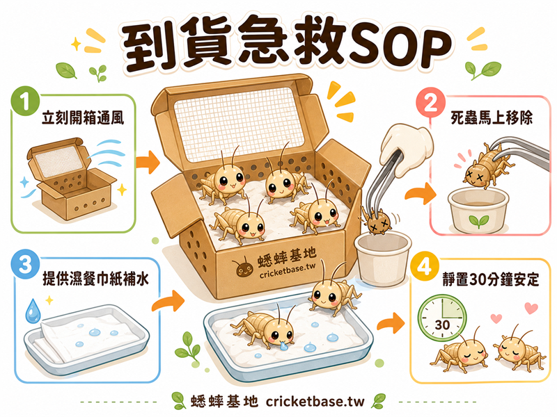 活蟋蟀到貨急救 SOP：開箱發現死蟋蟀的第一步