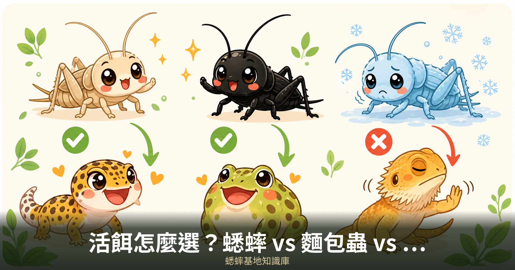活餌怎麼選？蟋蟀 vs 麵包蟲 vs 杜比亞蟑螂 全比較