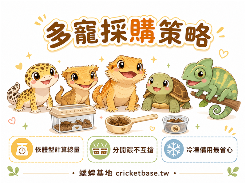 養多隻爬蟲怎麼分配蟋蟀？多寵同室採購與餵食策略