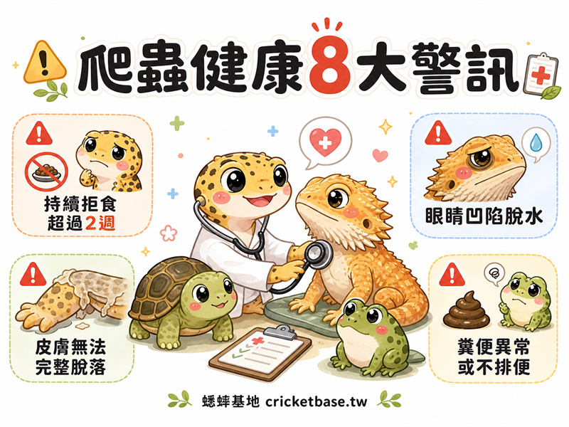爬蟲健康出問題前的 8 個警訊：脫水、拒食、消化阻塞如何早期發現